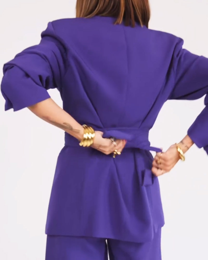 Constanza | Elegant oversized blazer og bukser i luksuriøs lilla nuance