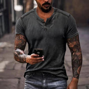 Alfie | Stilfuld kortærmet Henley T-shirt med krave
