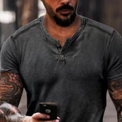 Alfie | Stilfuld kortærmet Henley T-shirt med krave