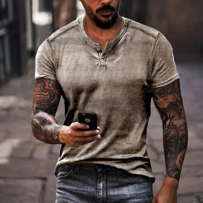 Alfie | Stilfuld kortærmet Henley T-shirt med krave
