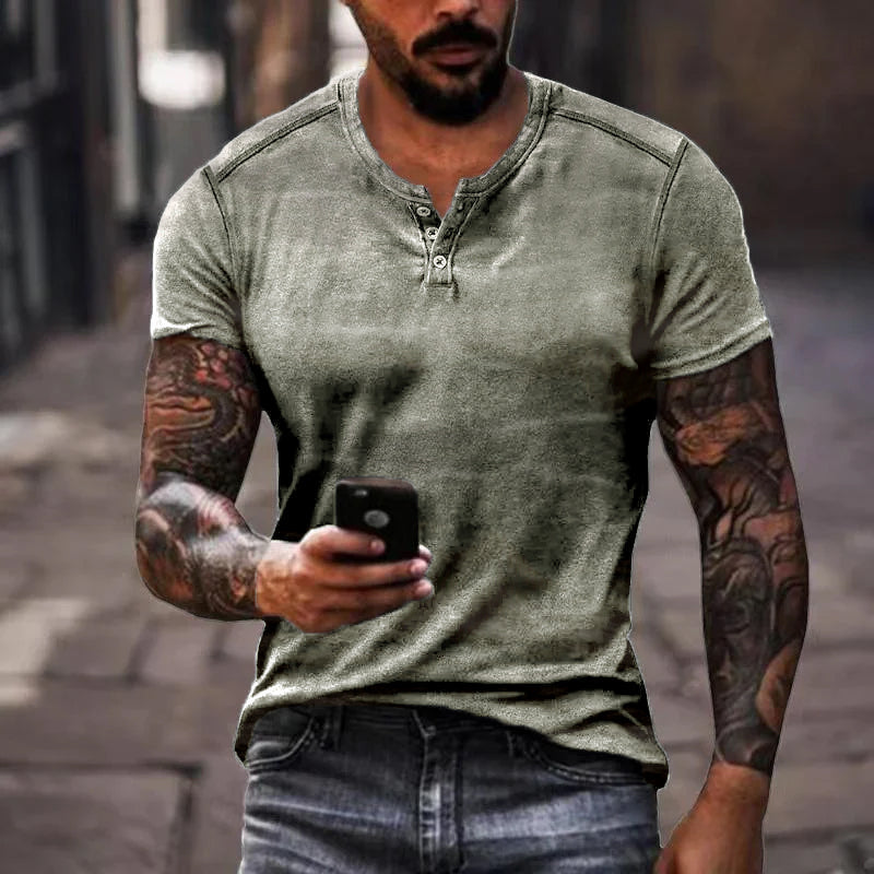 Alfie | Stilfuld kortærmet Henley T-shirt med krave