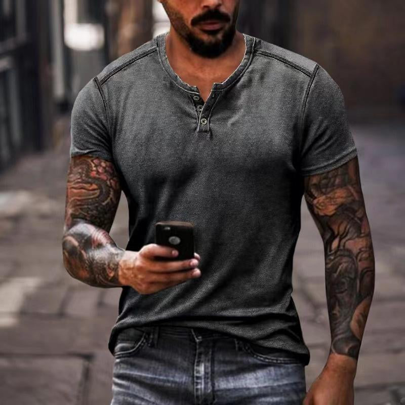 Alfie | Stilfuld kortærmet Henley T-shirt med krave