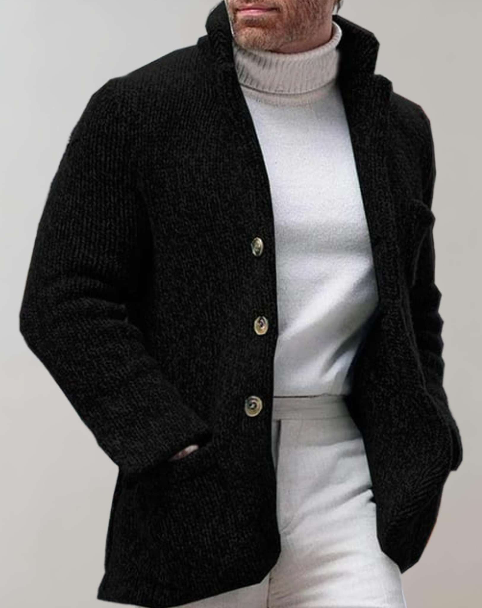 Ethan | Stilfuld Herresweater med Knapstrik