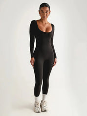 Monica | Jumpsuit Stram med Lange ærmer