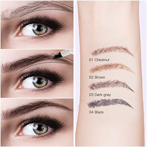 Precisie wenkbrauwen pro -waterbestendig wenkbrauwpotlood met 4 -tip applicator-3