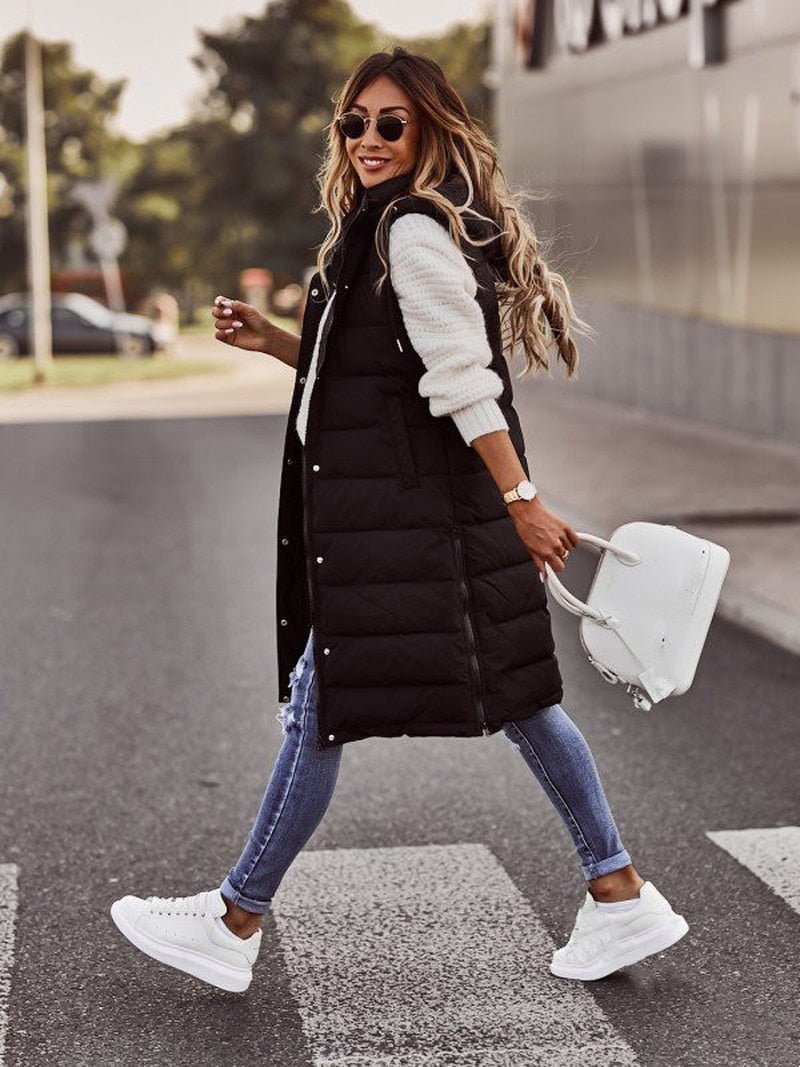 Selene | Komfortabel lang Vatteret Damebodywarmer