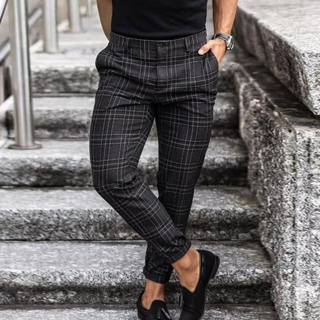Roby | Trendy rutet slim-fit bukser til herrer