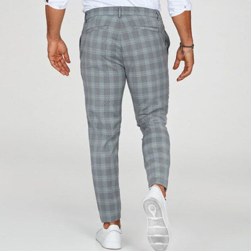 Roby | Trendy rutet slim-fit bukser til herrer