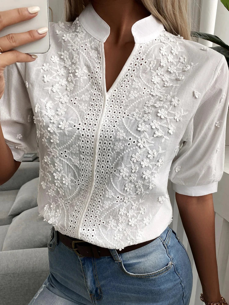 Dianthe | Bluse V-Hals Chic