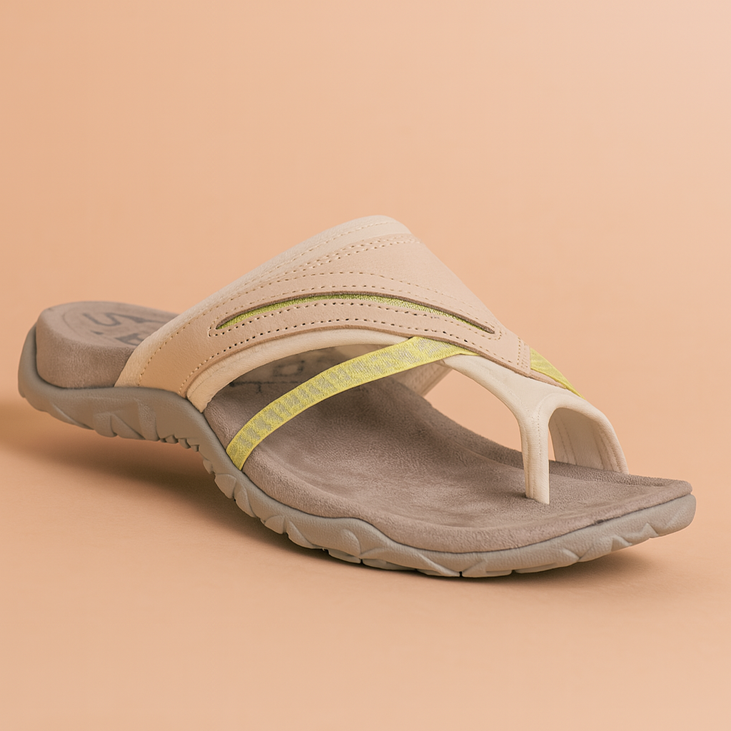 Trendy teenslipper voor dames met zachte binnenzool en contrasterende bandaccenten voor zomerse outfits