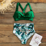 Eva | Høj Talje Bikini Sæt til Strand og Swimmingpool