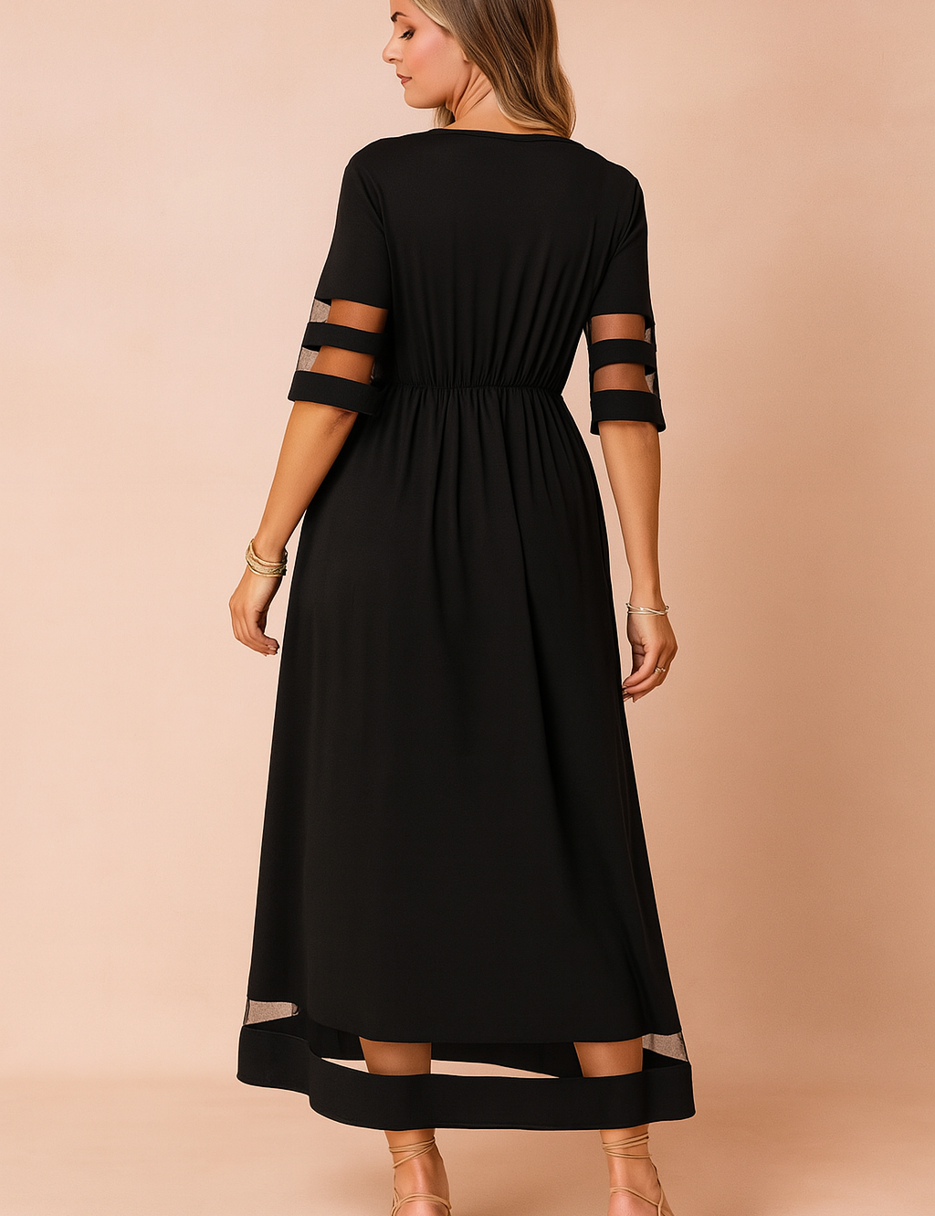 zwarte-maxi-jurk-transparante-mouwen-zomerstijl